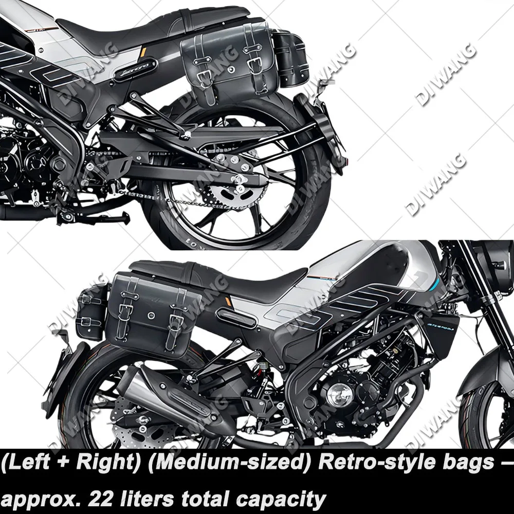 Motorcycle Retro Side Bag For Benelli Leoncino 150 Waterproof Side Pannier Helmet Bag Quick Release Modified Accessories