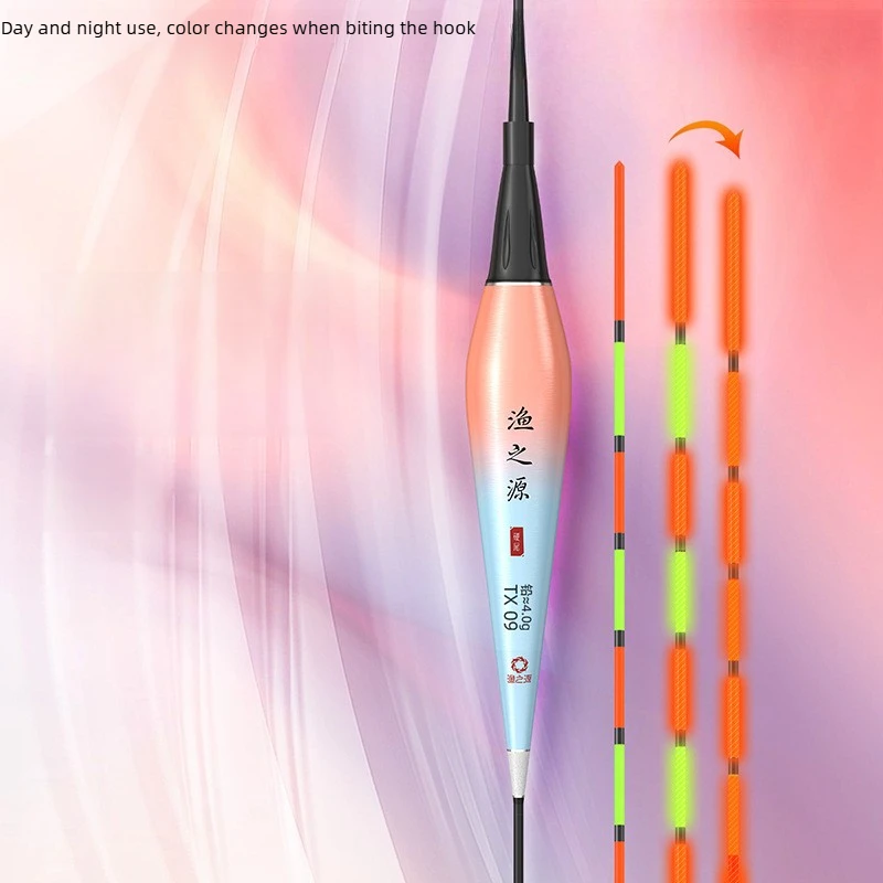 

Luminous Fishing Float, Bite Change Color Electronic Float, Day & Night High Sensitivity, Break-Resistant Hard Stem Non-Bending