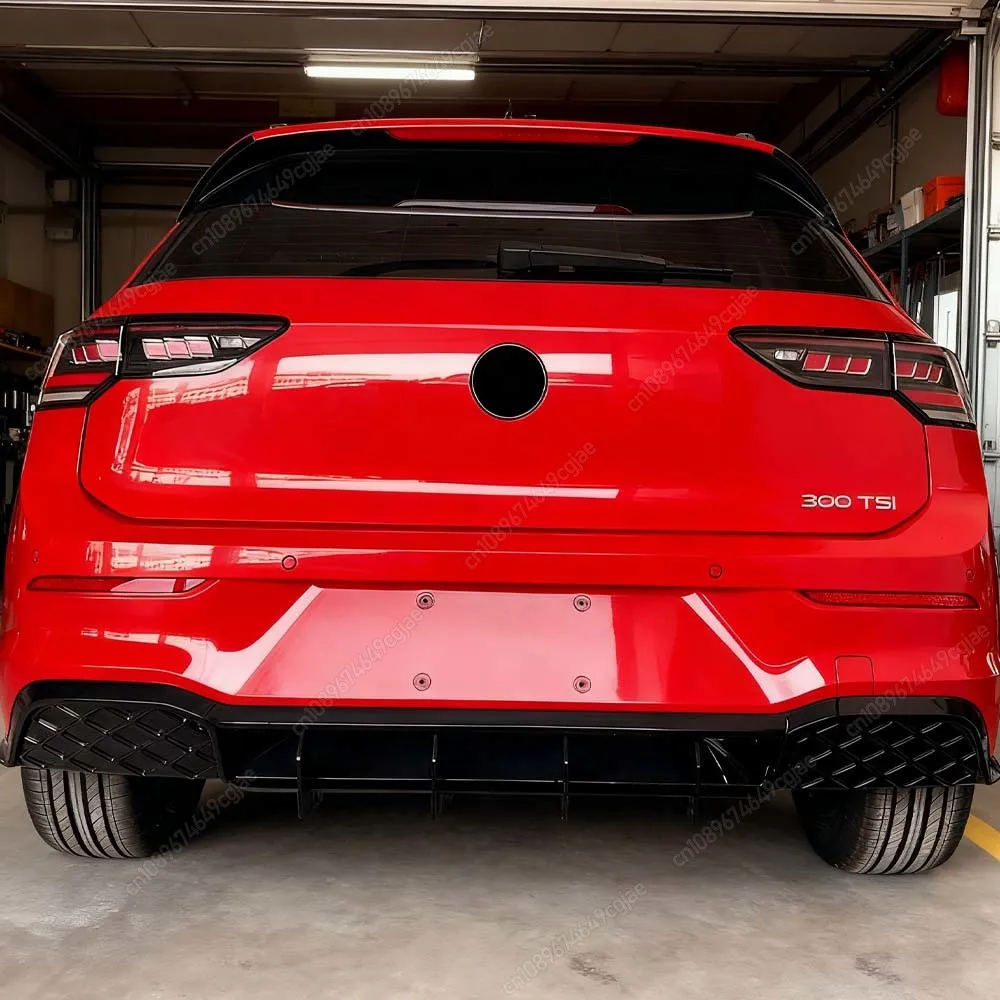 

Для VW Golf 8.5 MK 8.5 R-line 2024-2025 хэтчбек черный тюнинг задний бампер спойлер для губ 4 плавника нижний разветвитель диффузор комплекты кузова