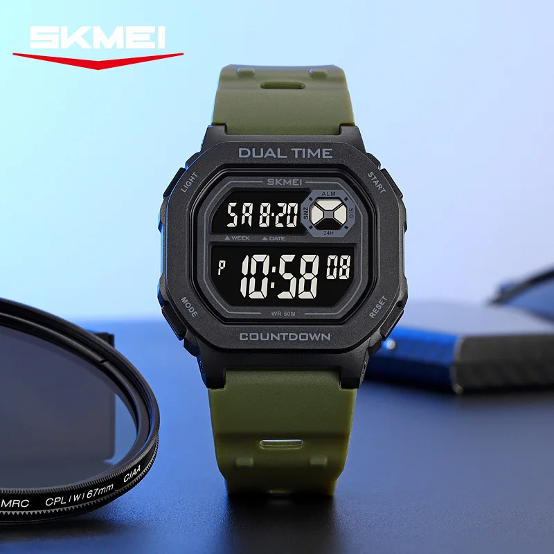 SKMEI 2543 Military Stopwatch Waterproof Multifunctional Digital Sports Watch for Mens Week Alarm Men Wristwatches Reloj Hombre - view 5