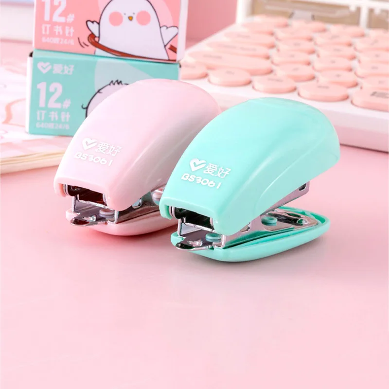 Creative Mini Cartoon Mango Chicken Stapler Student Cute Portable Stationery Binding Machine Set Student Prize Gift