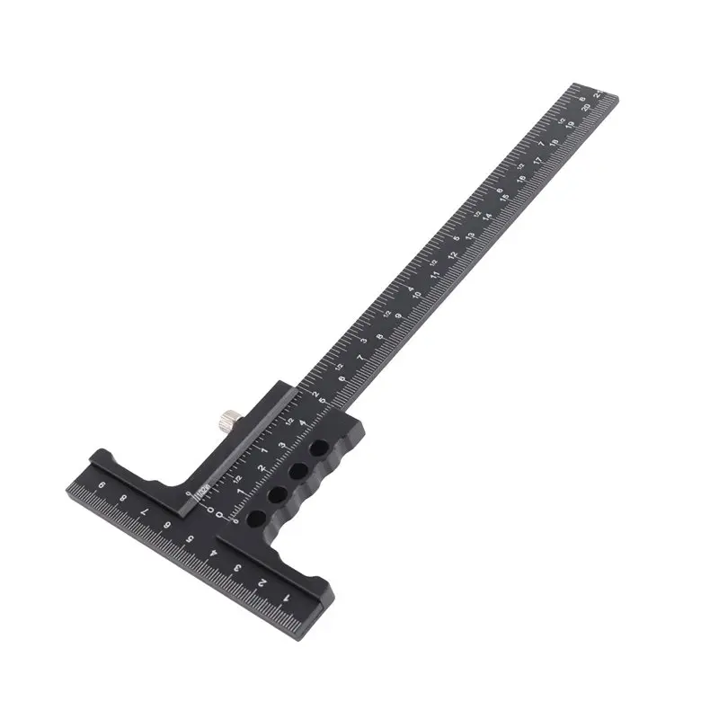 A19F-Woodworking Scriber Gauge-Aluminum Alloy Sliding Marking Gauge,T-Square Scribing Measuring Marking Framing Ruler Tool