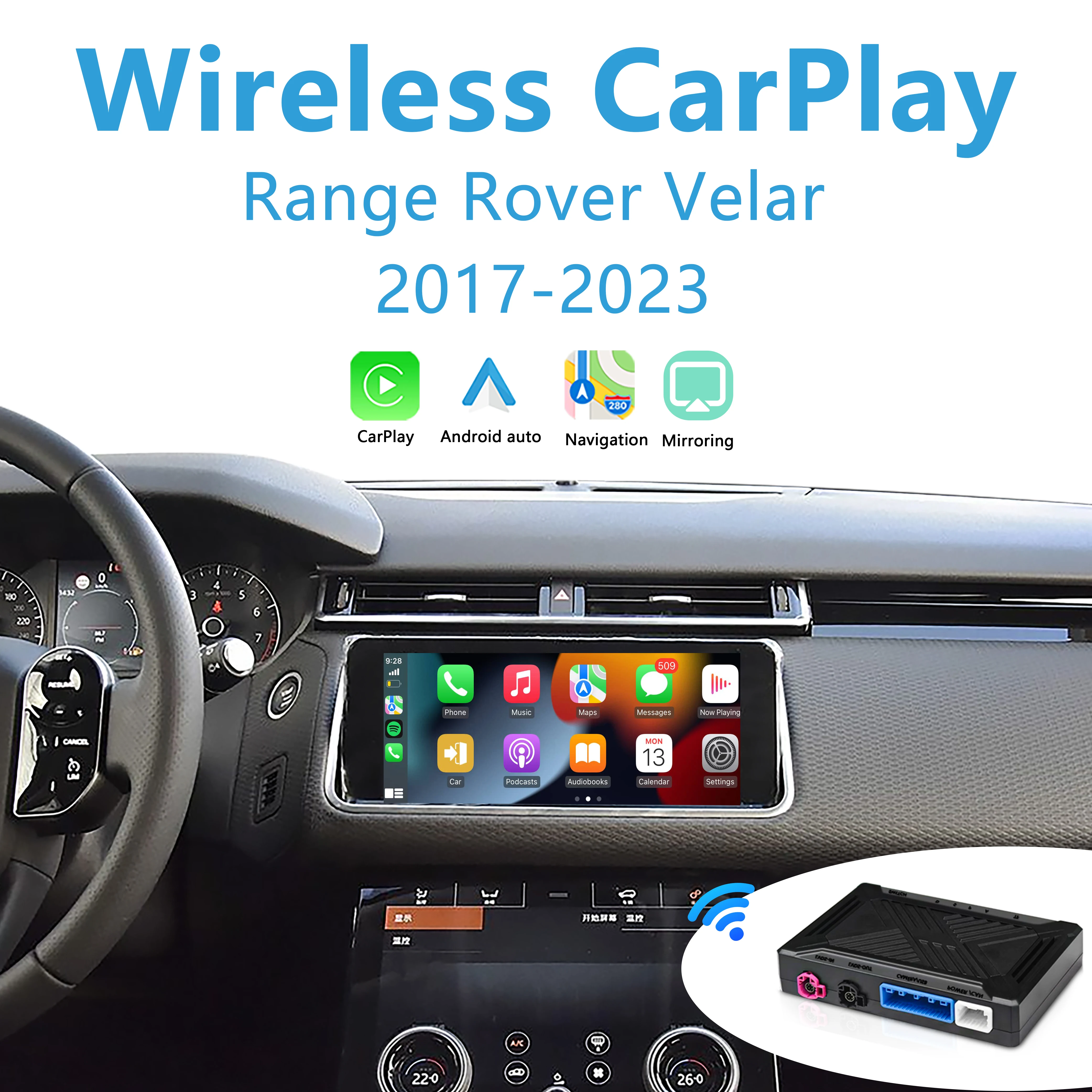 

Velar Apple CarPlay for Range Rover Jaguar XEL 2017-2023 Add Wireless Android Auto Plug&Play No Need Code Fit Original Camera