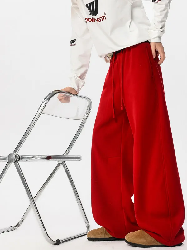 

TANGZ Studio American Sle Men's Casual Pants Double Waist Head Splicing Knife Long Pants Retro Pleated Spring Autumn