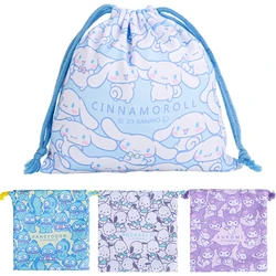 Kawaii Hangyodon Cinnamoroll Pochacco Anime Children Drawstring Bag Cartoon Cute Polyester Shoes Underwear Travel Storage Pouch