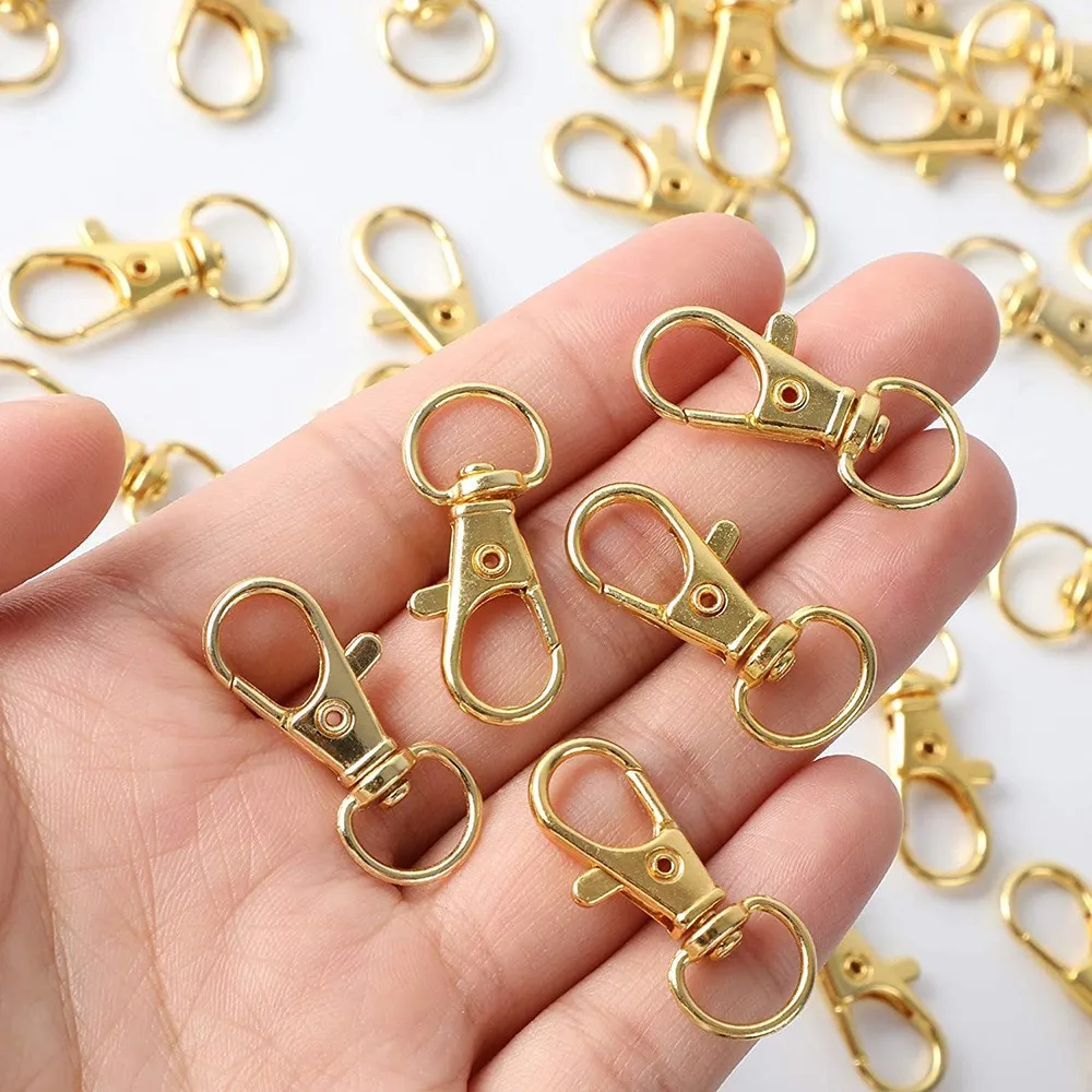 Metal Swivel Lanyard Snap Hooks and Split Key Rings Chain Hook Keychain for DIY Key chain Making image 4