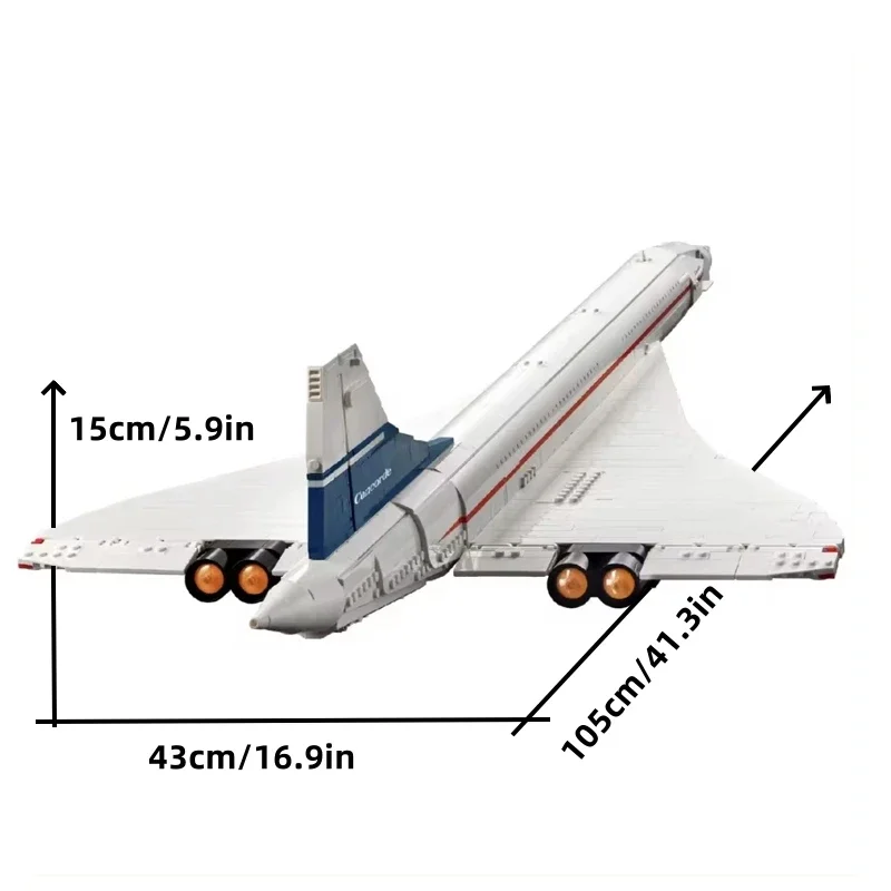 2083PCS Concorde Passenger Aircraft Building Block Creative Decoration Technical Model MOC Assembly Bricks Toys Kids Gifts - view 6