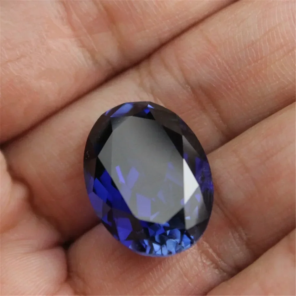 Oval Faceted Egg Shape Sapphire Gem Multiple Sizes to Choose For Jewelry Inlay