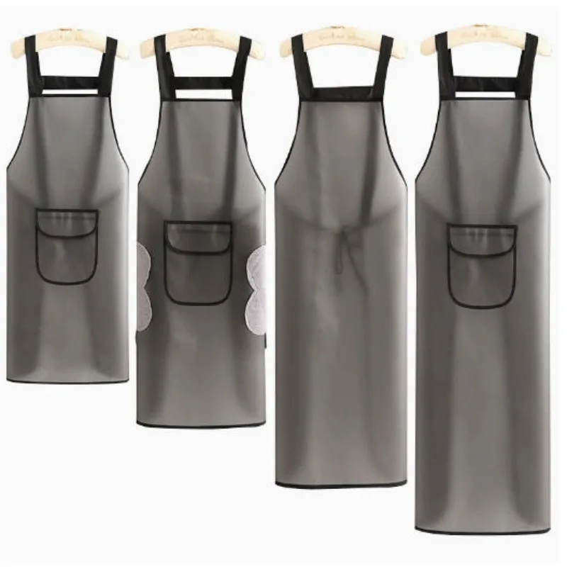 Transparent Black PVC Waterproof Kitchen Apron