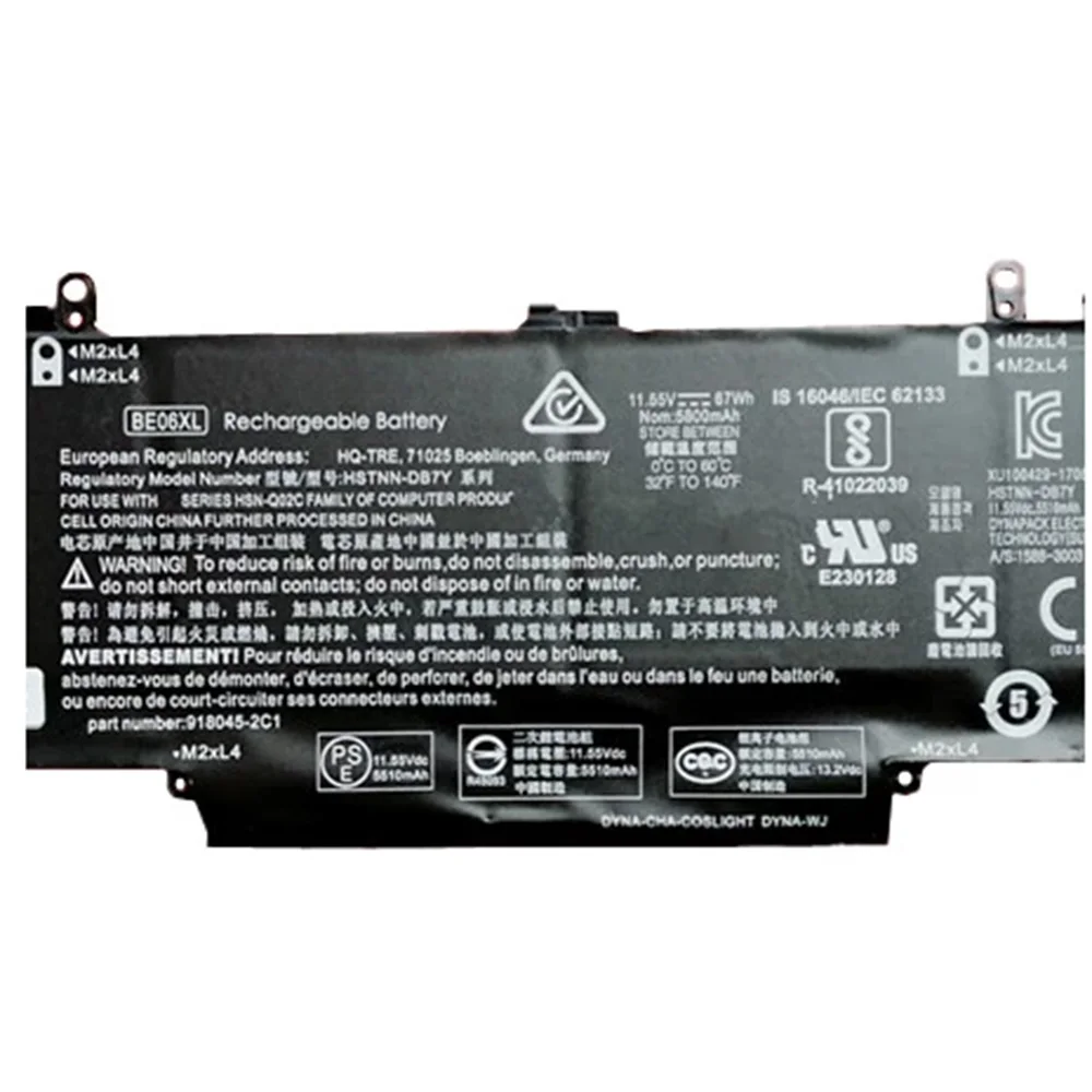 11.55V 67Wh BE06XL BE06 Batteria Del Computer Portatile Per HP Elitebook Folio 1040 G4 918045-1C1 918180-855 HSTNN-DB7Y HSTNN-IB7V