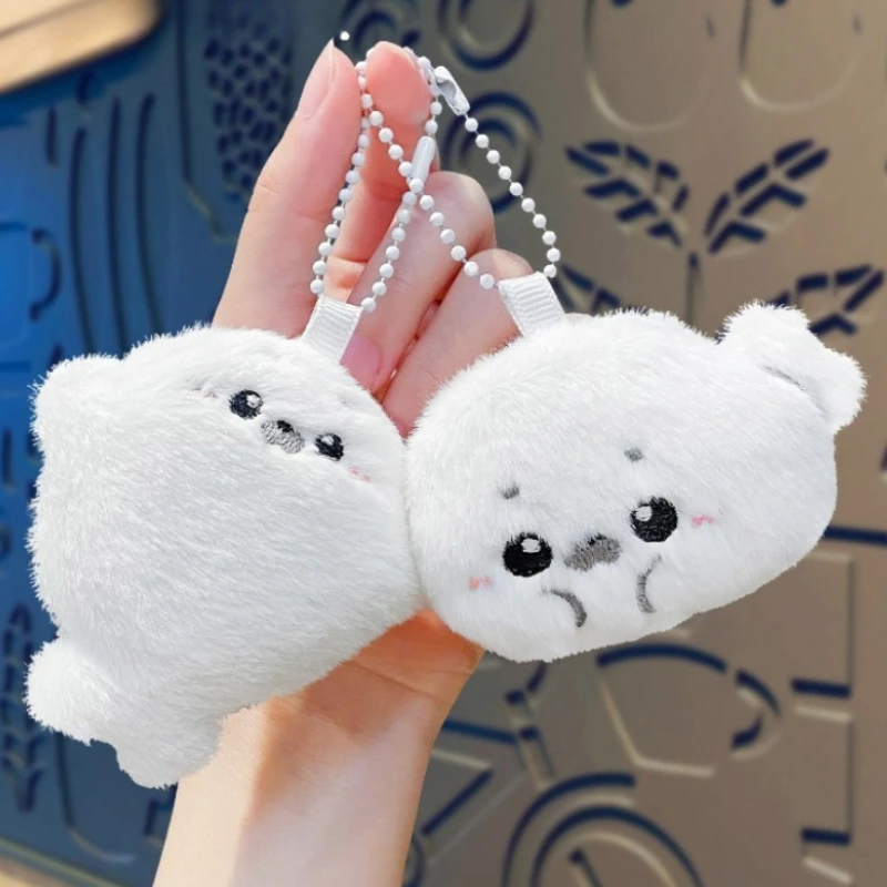 Cute Soft Seal Plush Keychain Fun Ocean Animal Plushie Pendant Kawaii Fluffy Keyring Car Ornaments Backpack Decor Christmas Gift