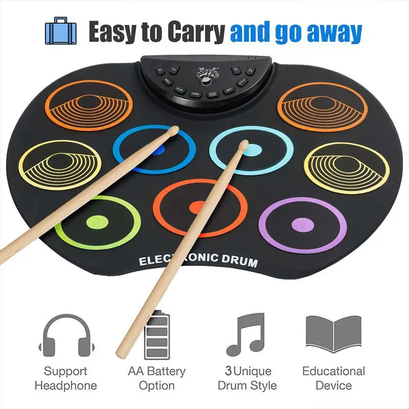 

Midi Electronic Drum Musical Instrument Practice Pad Professional Musical Instrument Drums Set Tambor Electronico Music Tools