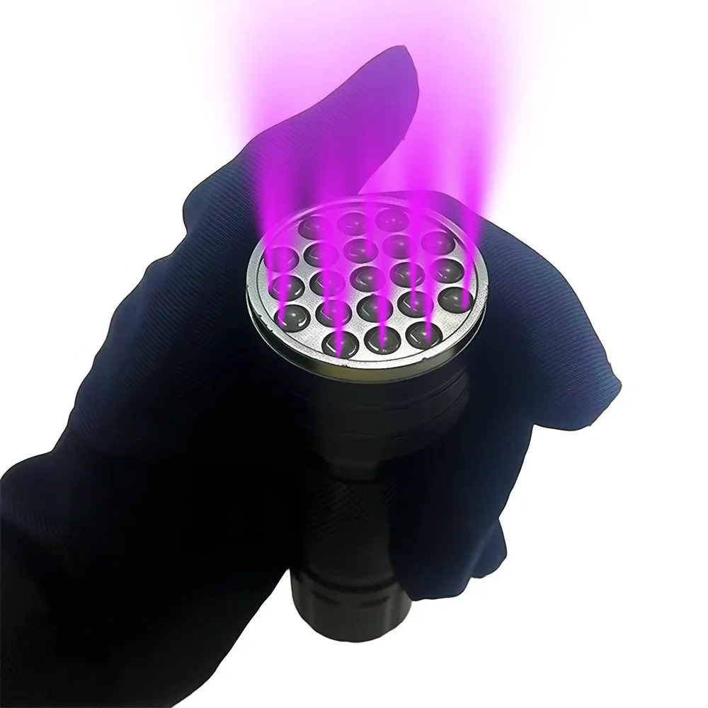 21LED purple light flashlight UV green oil curing, automotive air conditioner leak detection