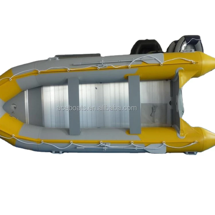 Inflatable Fiberglass Fishing Boat Rigid Hull 1.2mm PVC Stable Rib Drifting Boat For 5 Persons