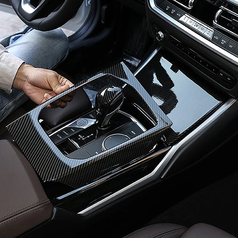 

Для BMW 3 серии G20 2020-2022 (левый руль) — декоративная накладка на панель переключения передач, карбоновый цвет, наклейки для интерьера