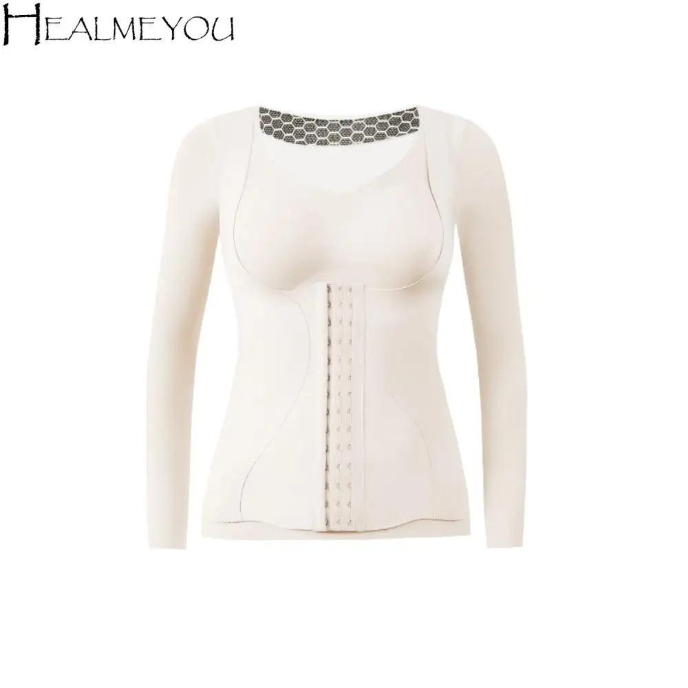 

Slimming Thermal Shapewear Body Shapers Long Sleeves Thermal Underwear Women Belly Contracting Velvet Tummy Control Top