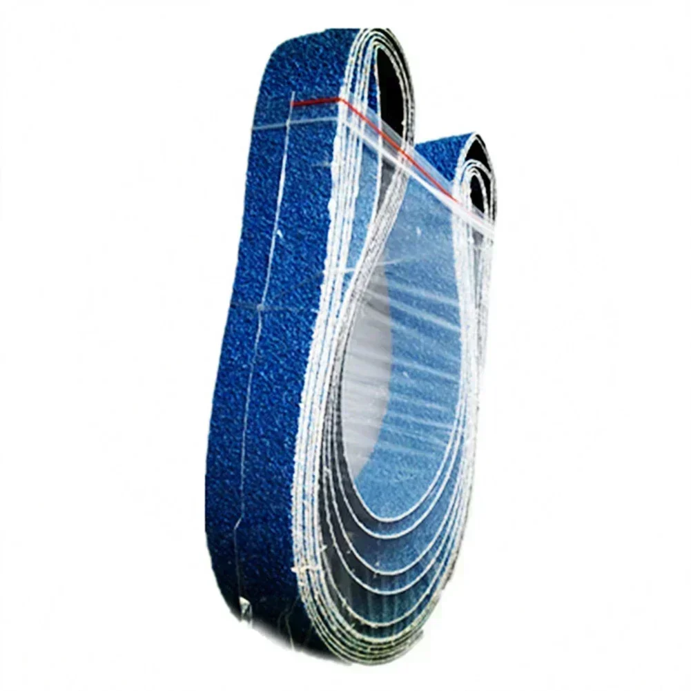 Cinturones de lijado de corindón de circonio, bandas de lijado de 50x915mm, azul, 40/60/80/120 granos, de acero suave para pulido/negro