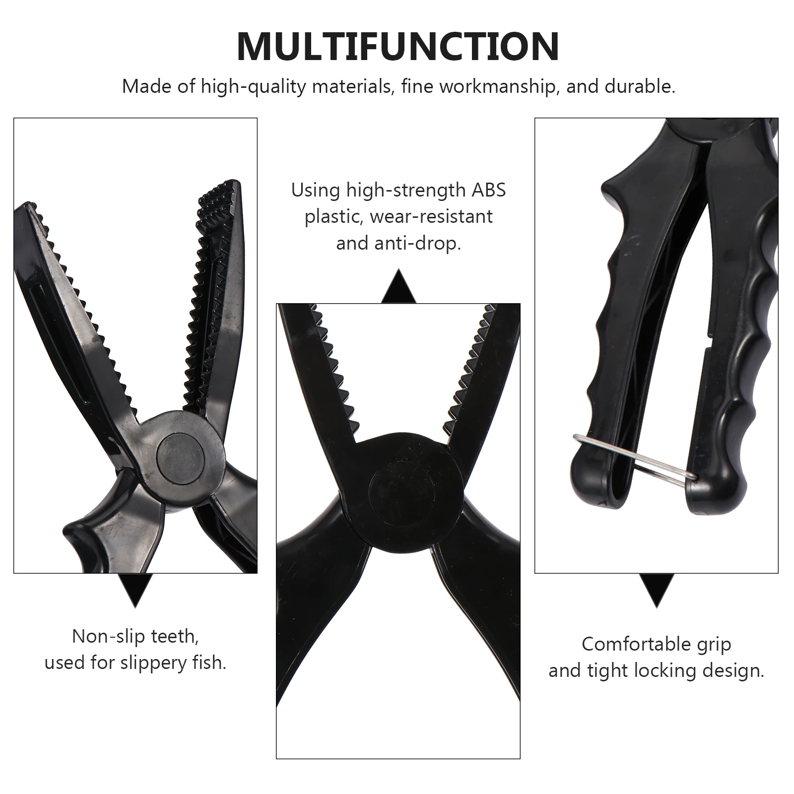 

Fishing Pliers Plastic Clamp Gripper Grippers Light Control Device to Handle Black