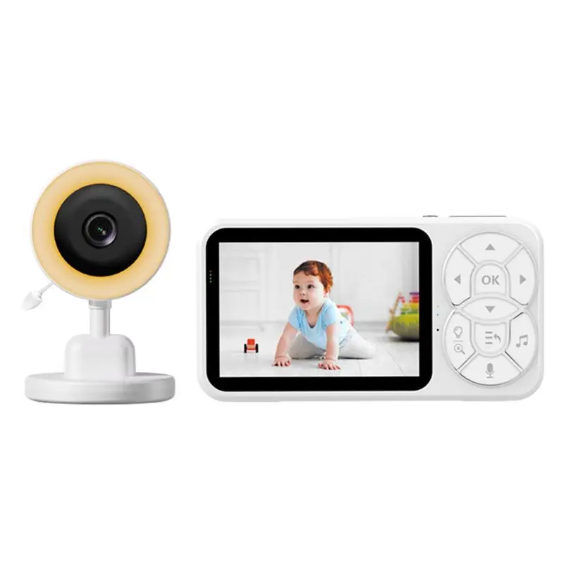ABJI-Security Surveillance Baby Monitor 3.5-Inch Color Screen Display Temperature Sound Detection Video Intercom Night Vision