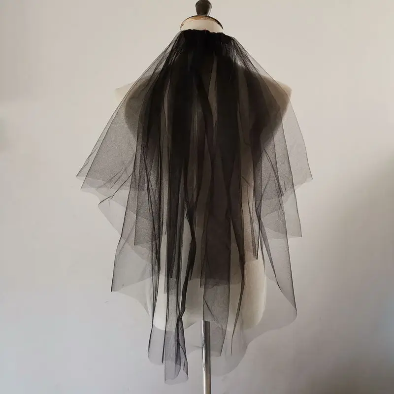 

Black Veil Of The Bride 2 Layers Wedding Veils With Comb Bridal Short Veil Wedding Accessoires Mariage Velo De Novia Corto