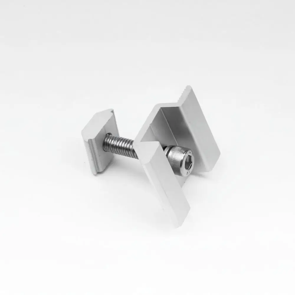 Solar Panel Mid Clamp Aluminum Fastener Photovoltaic System Bracket Connector Hardware Roof Ground Mount Structural Support Part