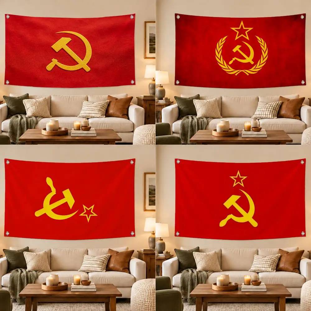 Flag Soviet Union Flag Flags Modern Fabric Banner Pennants Bedroom Garden Party Birthday Wall Ornament Decor