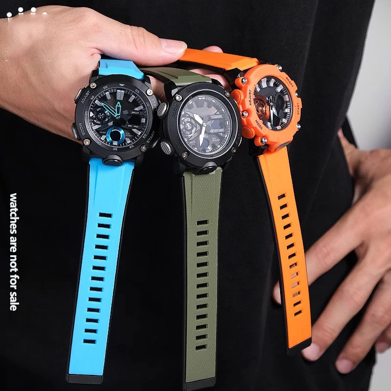 

Ремешок для часов Casio G-SHOCK GA-2000 GA2000 ga2200, водонепроницаемый спортивный силиконовый ремешок из смолы, черный, синий, красный, 24 мм.