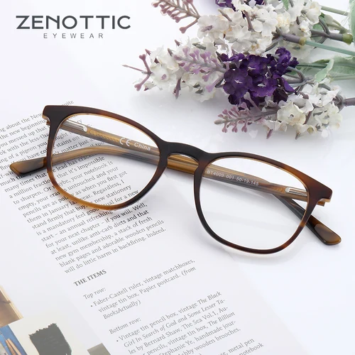 Imagen 2 del producto Gafas graduadas cuadradas ZENOTTIC, gafas progresivas a la moda para hombres y mujeres, gafas ópticas fotocromáticas con bloqueo de luz azul
