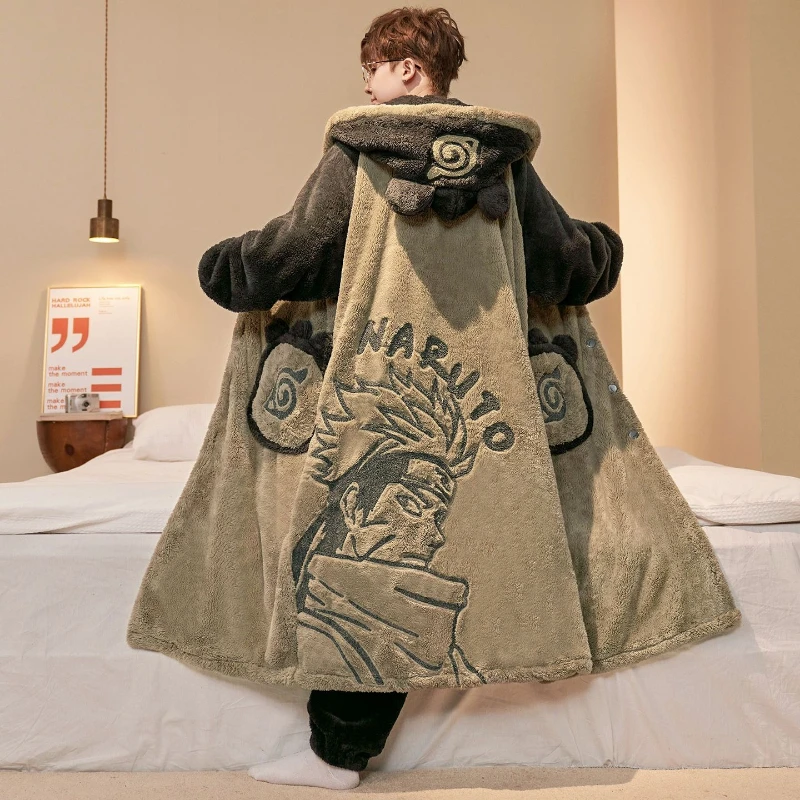 

NARUTO Uzumaki Naruto merchandise anime cartoon cute homewear creative boys winter warm coral fleece bathrobe gift wholesale