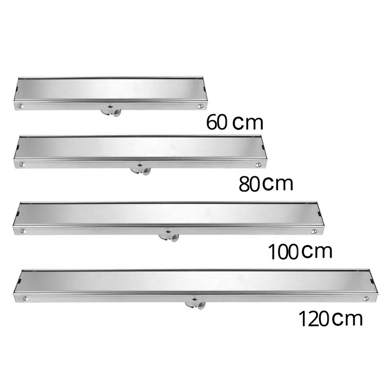 NEW Customize Different Sizes Stainless Steel Sus304 Concealed Invisible Tile Insert Bathroom Long Linear Floor Drain