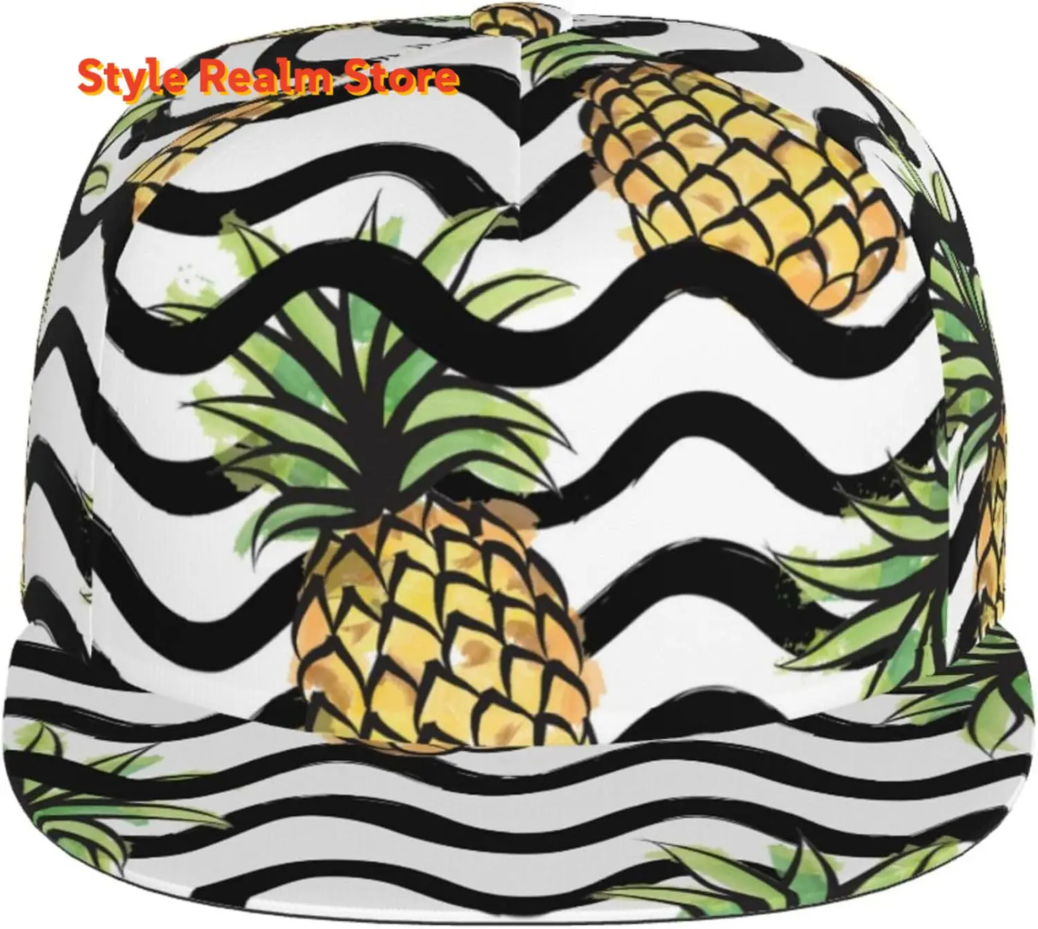 

Бейсбольная кепка с ананасом, регулируемая шляпа дальнобойщика Snapback, шляпы с плоским козырьком для езды на велосипеде, гольфа, спорта, бега, пляжа