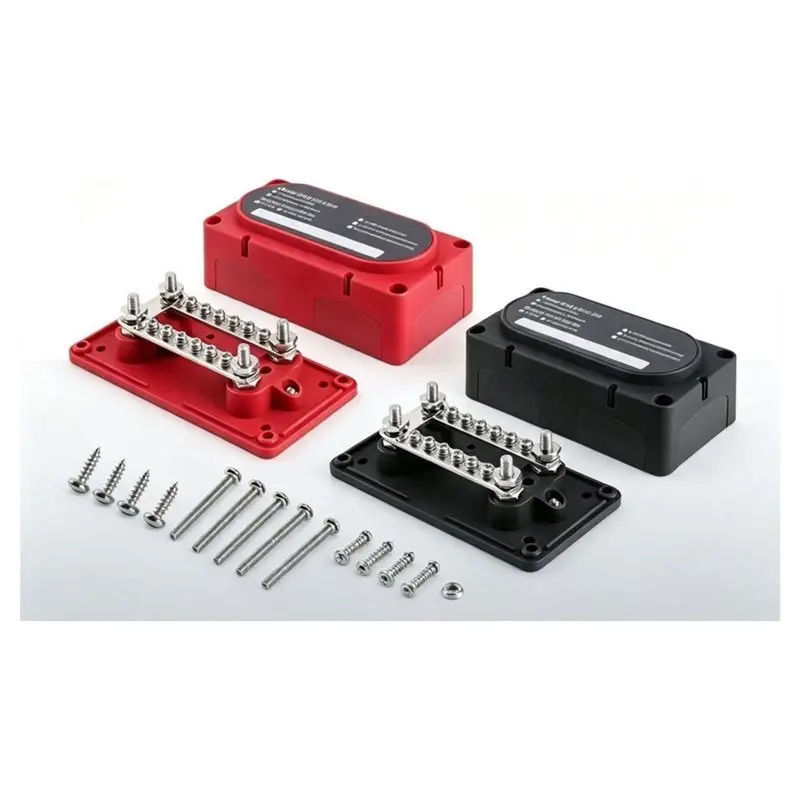 AB34-150A Heavy-Duty Bus Bar 48V Terminal Junction Block Positive Negative Busbar For RV Boat Solar Battery System