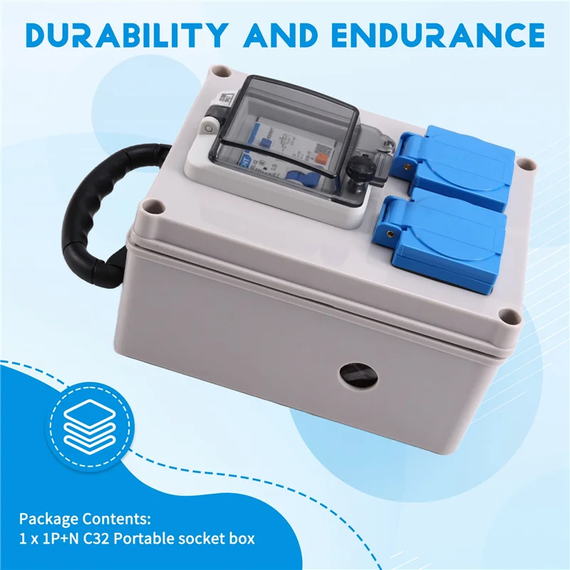 

B50C Outdoor Portable Inspection Box Socket Box Portable Wall Power Distributor Socket Box Waterproof Box Mobile Power Box