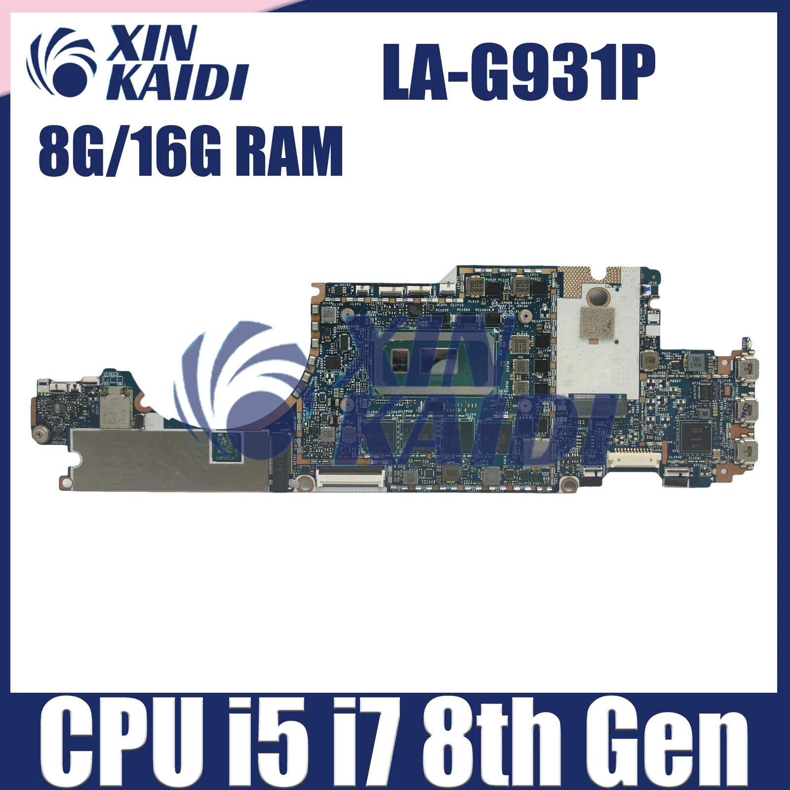 

Laptop Motherboard For HP Elite x2 G4 EPM20 L67395-601 L67389-601 LA-G931P Computer Mainboard with CPU i5 i7 8th Gen 8G 16G RAM