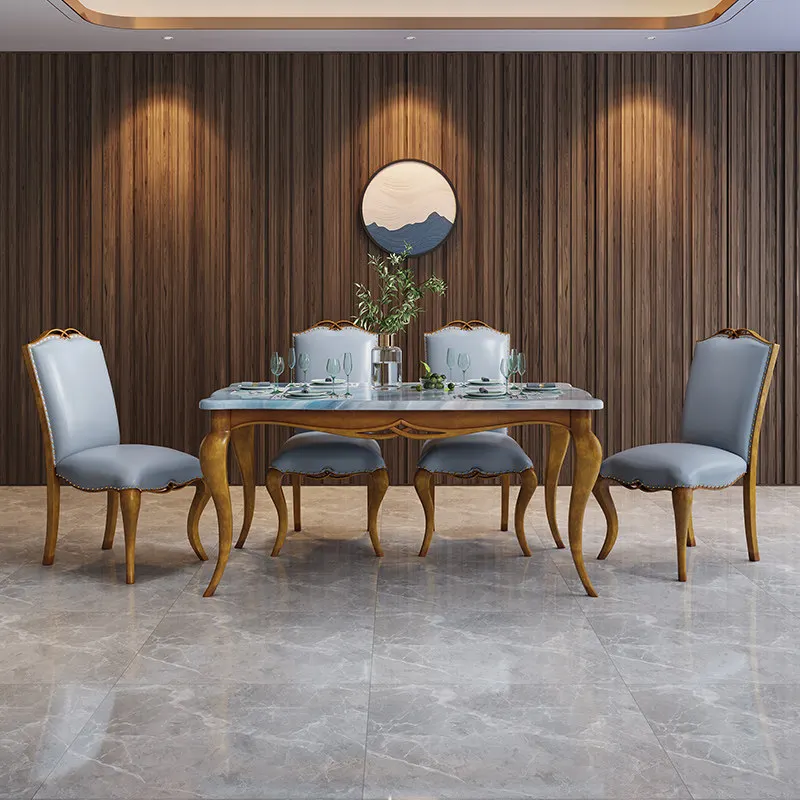 Household rectangular retro high-end small apartment dining table