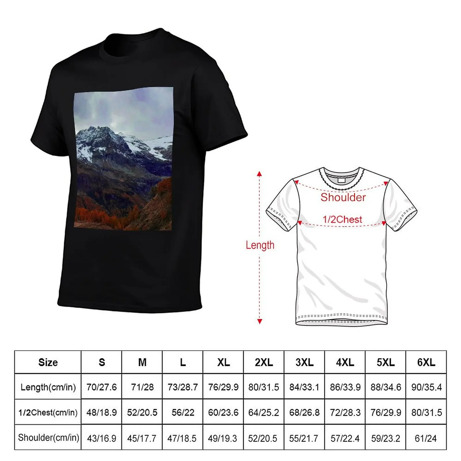 Swiss Alps from the Bernina Express T-Shirt Big and Tall Solid Color T-Shirt