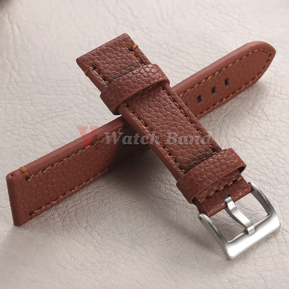 18mm 20mm 22mm 24mm Echtes Kalbsleder Uhrenarmbänder Universelles Braunes Armband für Herren und Damen Ersatz-Uhrenarmbänder mit Metallschnalle – Detail 10