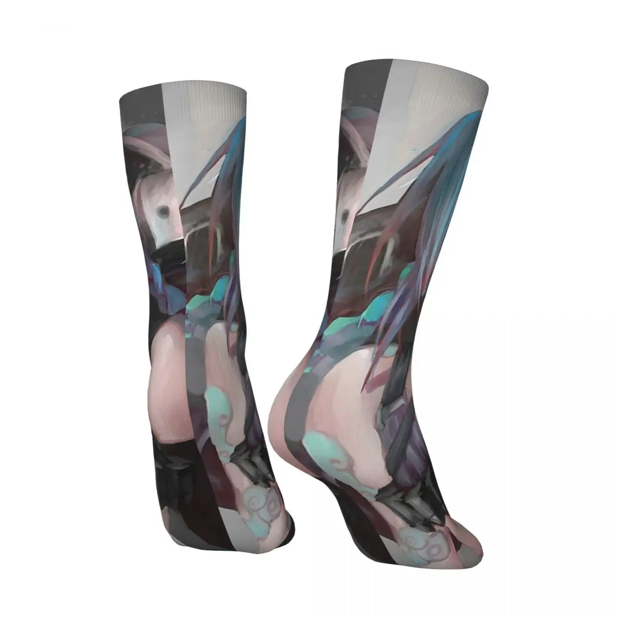 Men's compression Socks Beauty Jinx Vintage Harajuku Arcane League of Legends Hip Hop Novelty Casual Crew Crazy Sock Gift