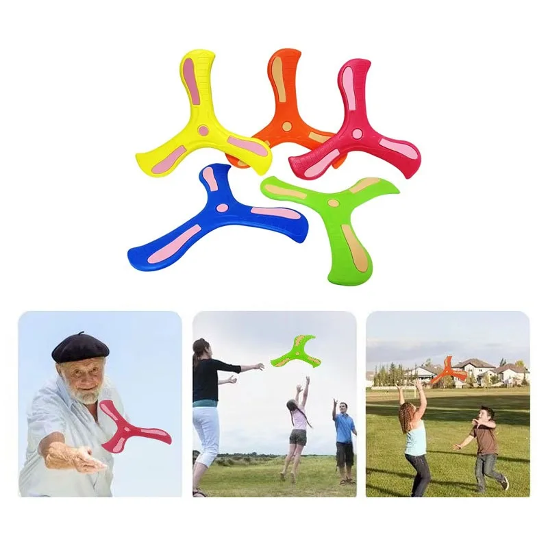 

Children's Boomerang Toy V-Shaped Dart Returning Boomerang Throwing Target Spinner Three-Bladed Flying Disc Parent-Child