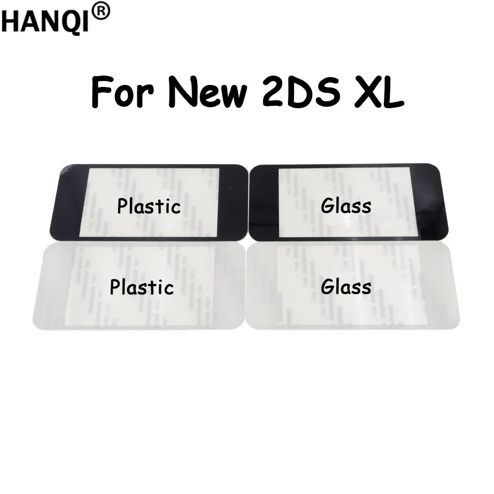 1Pcs Replacement Top & Bottom Screen Lens For New 2DS XL LL, Plastic / Glass LCD Outer Screen Panel Cover Repair Spare Parts