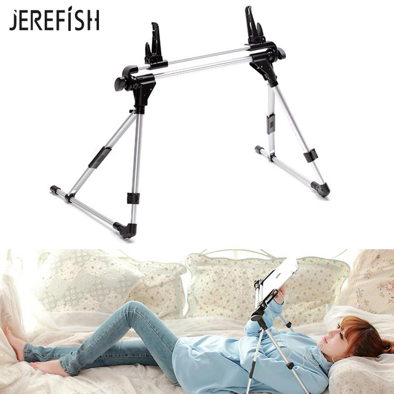 

Aluminium Alloy Tablet Stand Phone Holder Lazy Bed Floor Desk Tripod Foldable Desktop Mount for iPhone iPad Kindle Galaxy Tab E