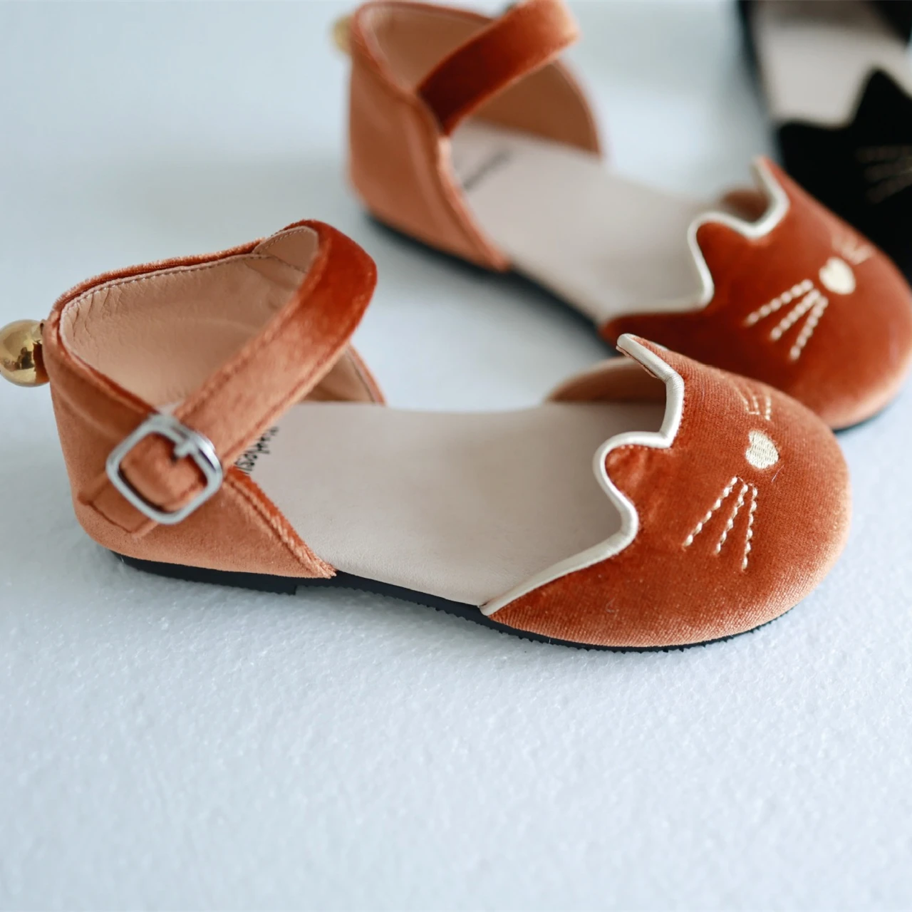 Summer Sweet Cat Baby Girl's Sandals High Quality Velvet Fashion Kids casual Shoes Surprise bell Children's Sandals