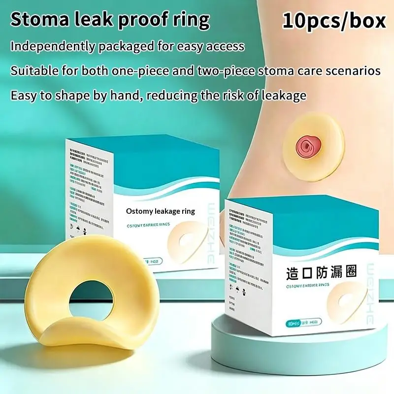 10Pcs/box Moldable Stoma Barrier Ring Ostomy Leak Proof Ring For One Piece Two Piece Colostomy Bag Stoma Skin Care〔HMA58〕