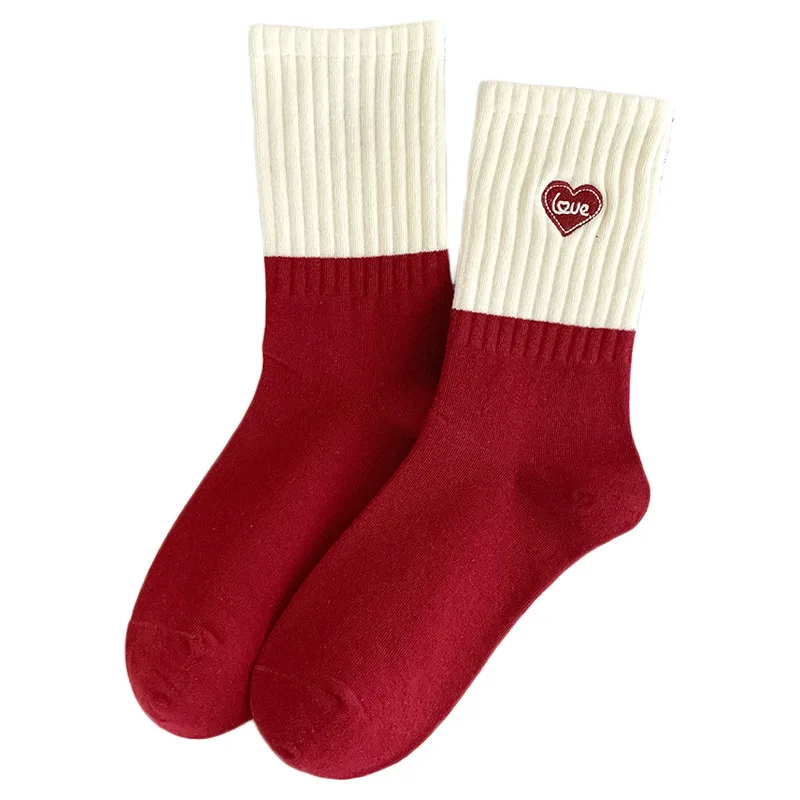 زوج 1/5 من الجوارب النسائية المصنوعة من القطن الخالص اللطيفة ذات القوس المتوسط وخطوط تحجب الألوان وقابلة للتنفس وبسيطة ومريحة