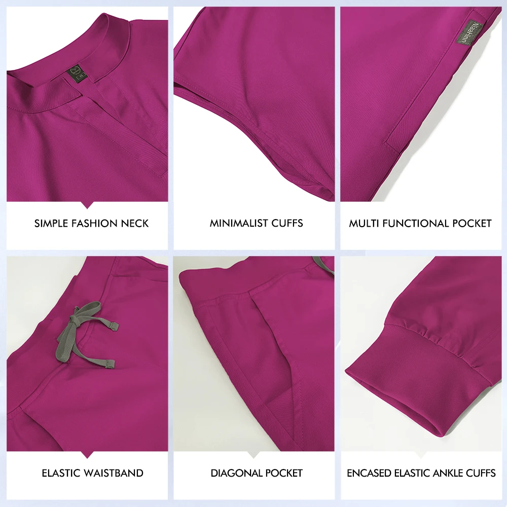 Niaahinn الطبية فرك ممرضة موحدة الحيوانات الأليفة البيطرية التمريض عداء ببطء مجموعة النساء طبيب الأسنان ملابس العمل غرفة العمليات ثوب جراحي