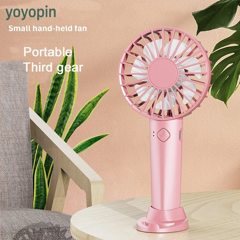 YOYOPIN USB Mini Strong Wind Handheld Fan Portable and Quiet Rechargeable Hand Fan for Student Office Small Pocket Cooling Fans