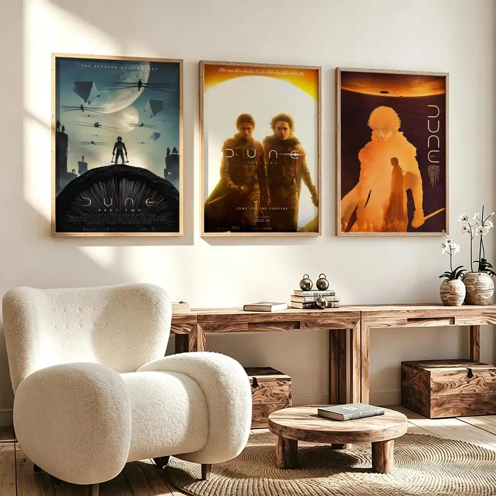 movie Dune Part Two Poster Poster HD Waterproof Self Adhesive Wall Art Print Decor for Bedroom Living Room Gift