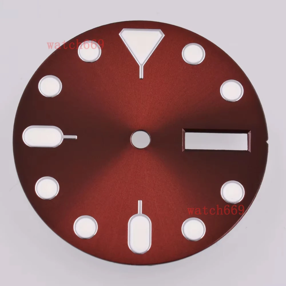 28.5MM Watch Dial Green luminous FIT NH35 NH36 Accessories Movement 3 o'clock 3.8 o'clock Sterile Watch Dial