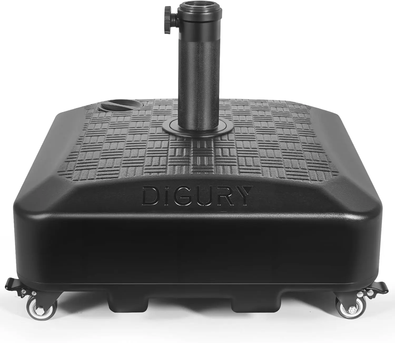 Umbrella Base Outdoor Patio Umbrella Stand with Wheels Fillable 125lb Heavy Duty Mobile Base Weighted Rolling Stand - Bl