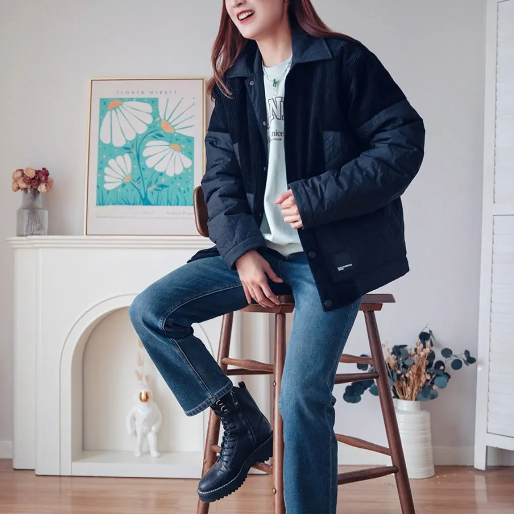 

RD Special Slim Fit Джинсы на флисовой подкладке с высокой эластичностью, теплый прямой крой на осень-зиму, два цвета в наличии F111816